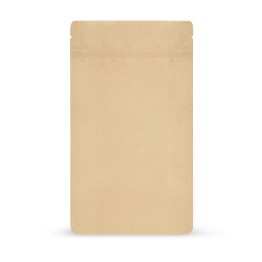 Doypack z papieru kraft z materiałów biodegradowalnych — Widok główny woreczka w optyce papieru kraft od Elke Plastic