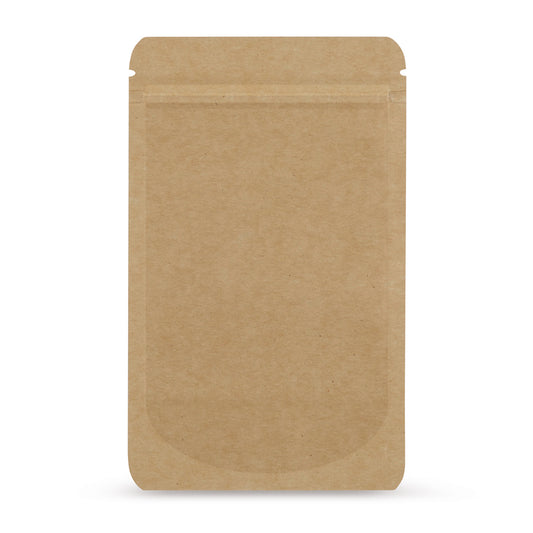 Doypack z papieru kraft — Widok główny woreczka w optyce papieru kraft od Elke Plastic